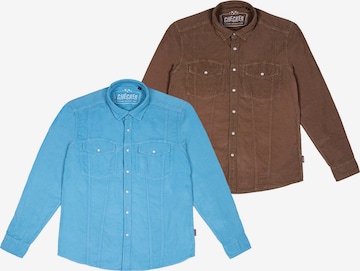 Chemise ' Dynasty Cord ' Checker en bleu : devant