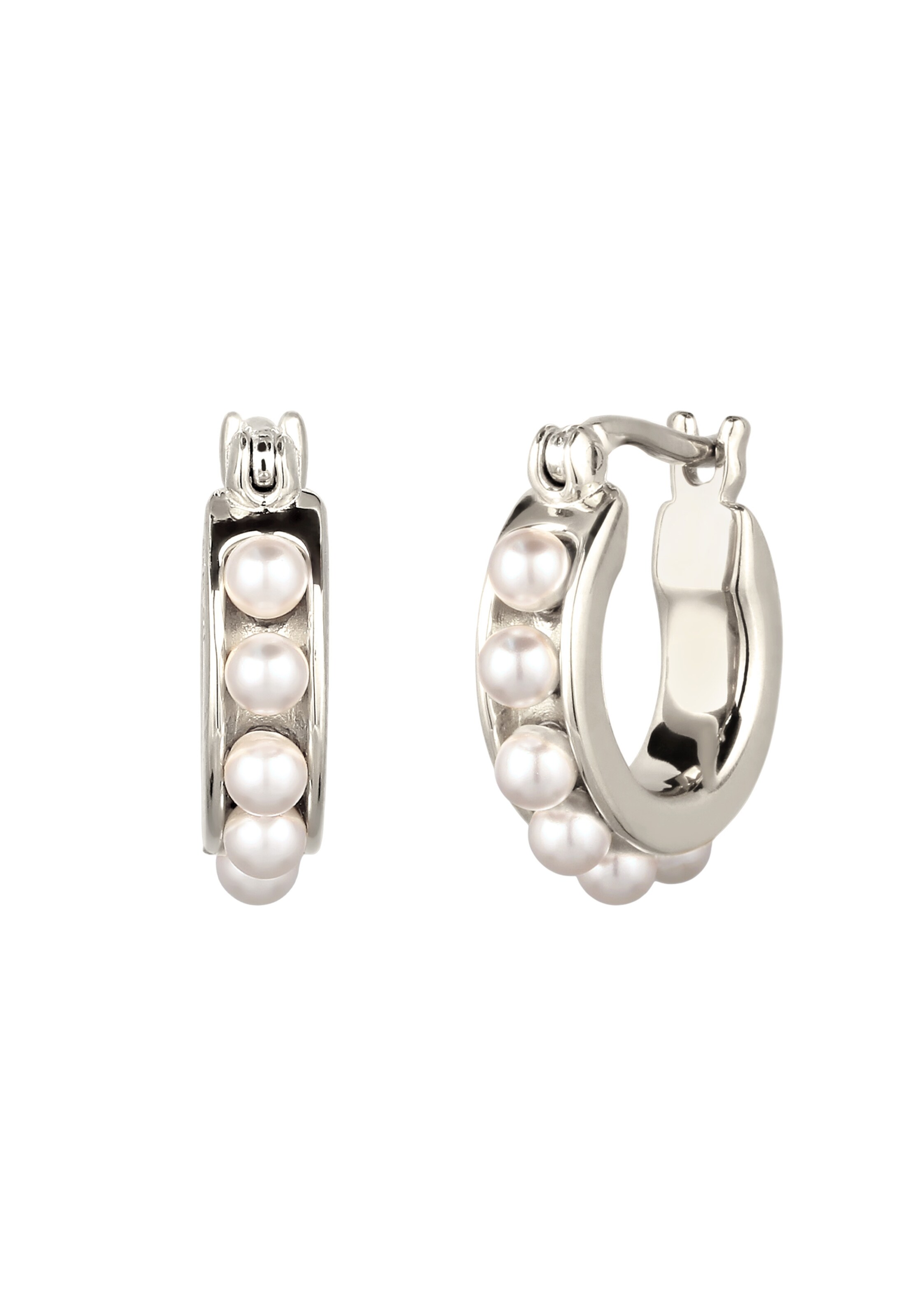 ELLI Oorbellen 'Pearl' in Zilver: voorkant