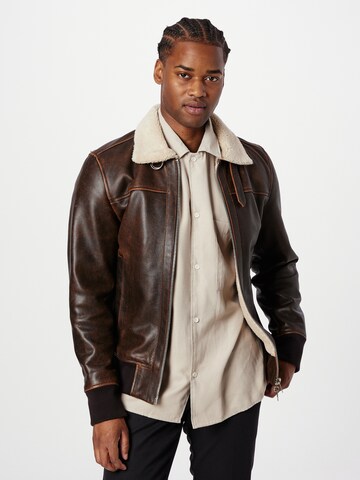 FREAKY NATION Between-Season Jacket 'Fly' in Brown: front