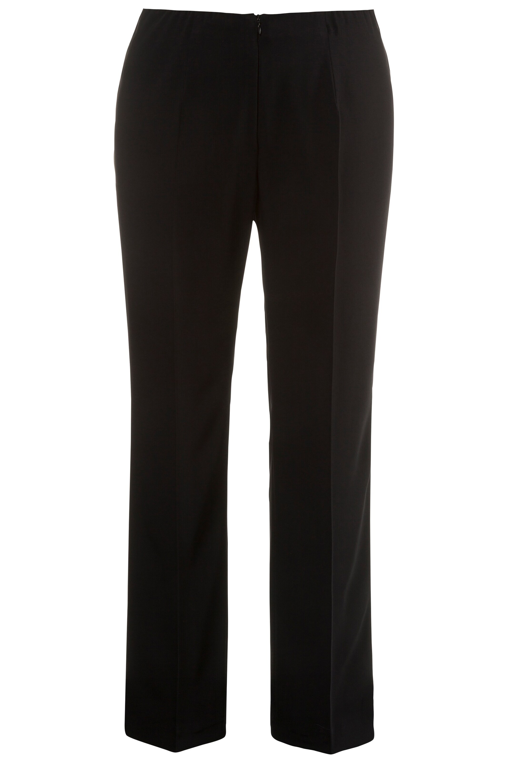 Ulla Popken Regular Trousers with creases 'Mandy' in Black: front