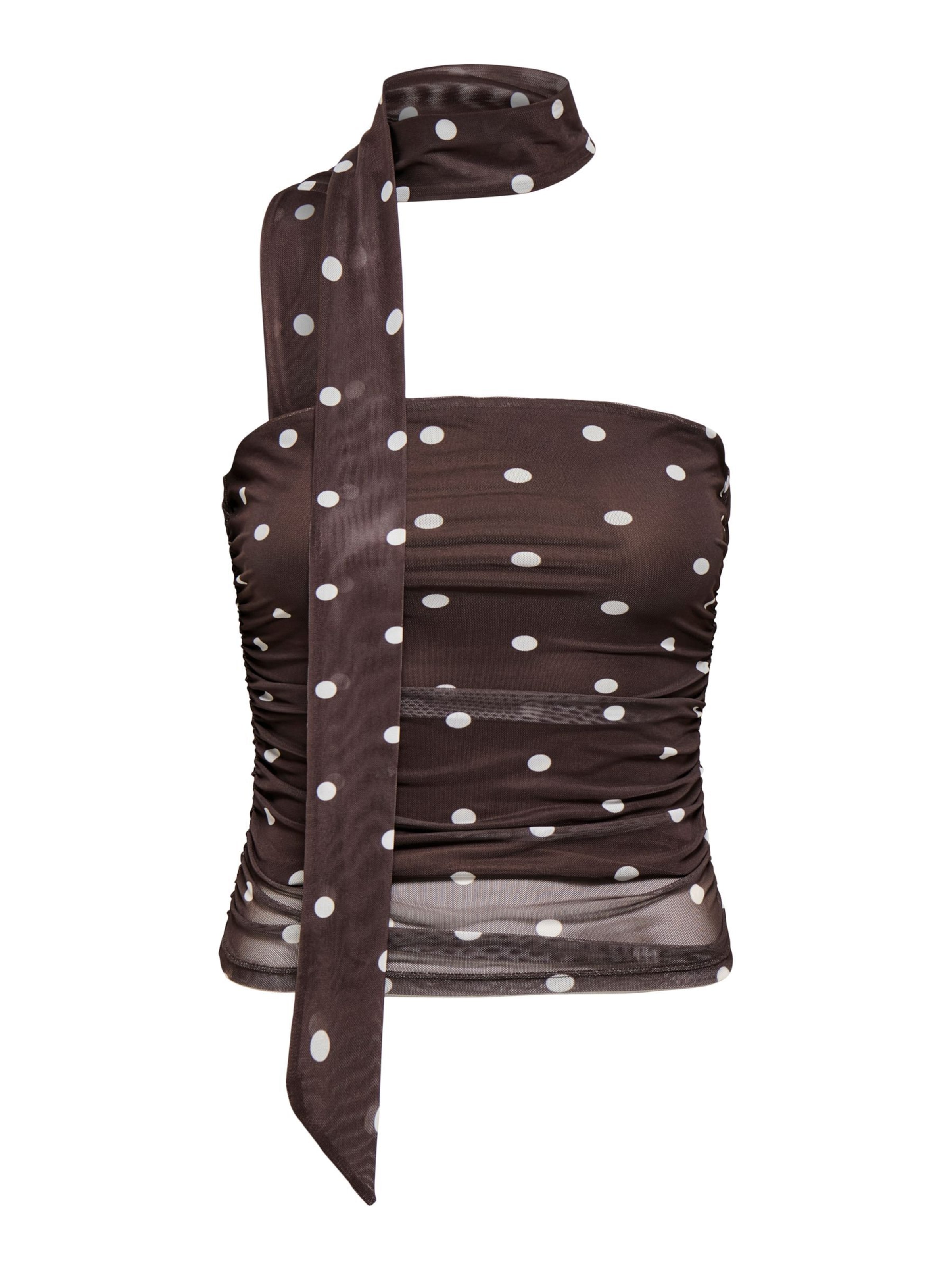 JDY Haut 'JDYElsa' en marron / blanc, Vue avec produit