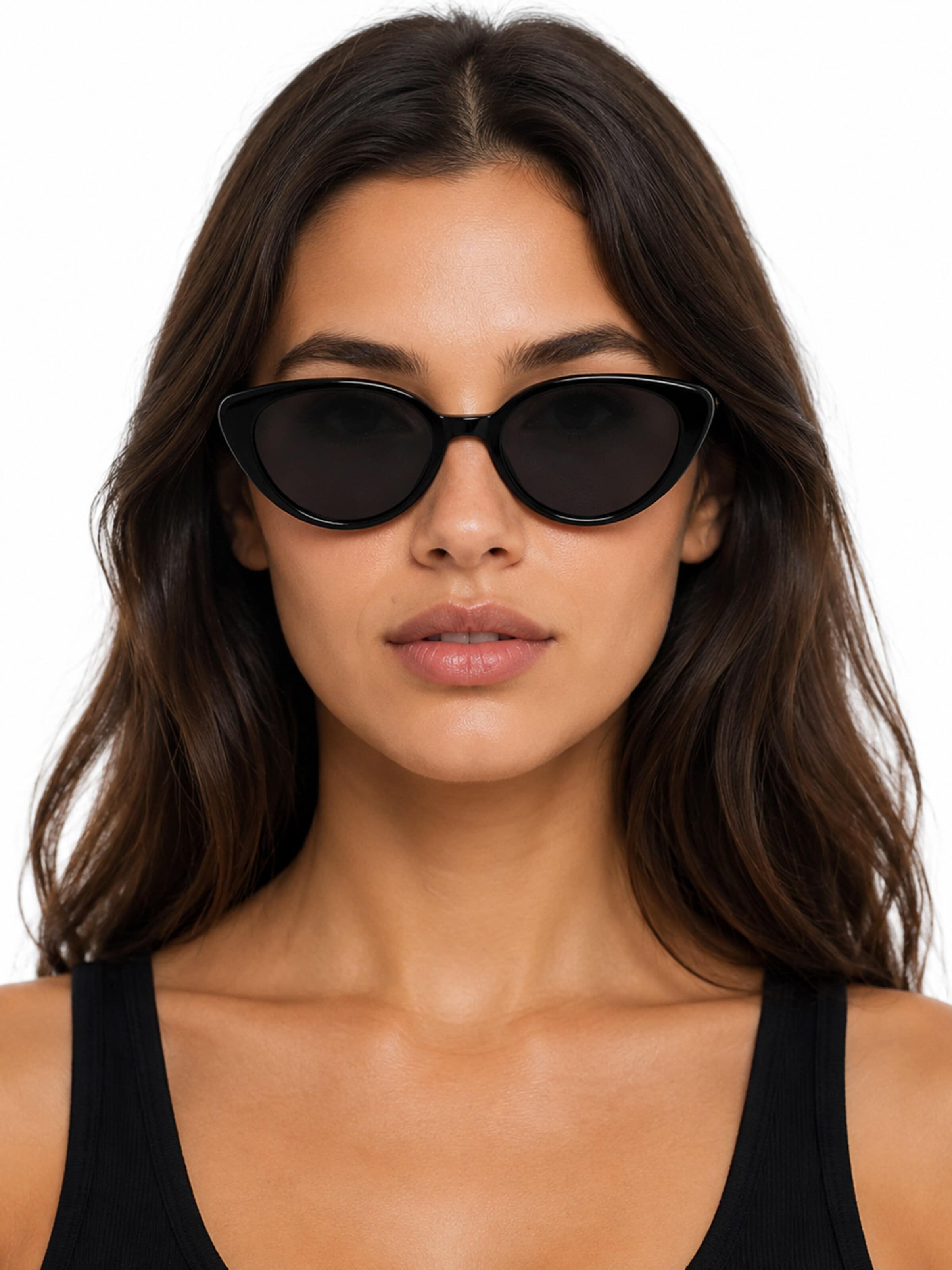 Lunettes de soleil 'Damen Cat-eye Sonnenbrillen Duoom' VEYREY en noir : devant