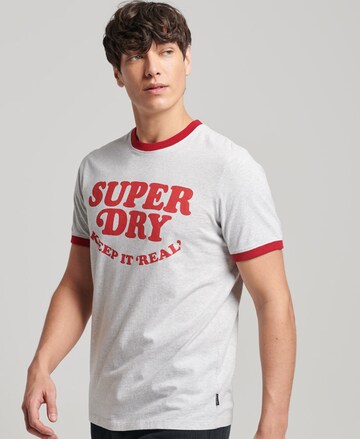 T-Shirt 'Vintage Cooper Ringer' Superdry en gris : devant