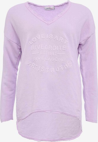 Zwillingsherz Sweatshirt 'Love is Art' in Lila: voorkant