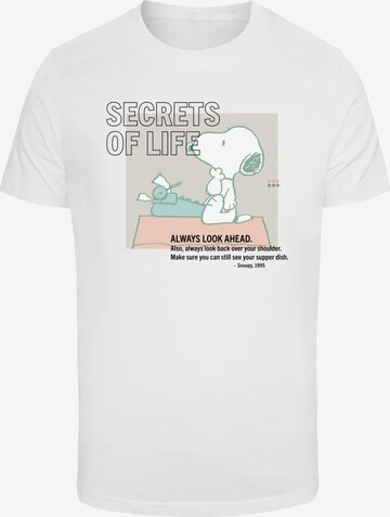 Merchcode Shirt 'Peanuts Snoop Secrets of Life' in Wit: voorkant
