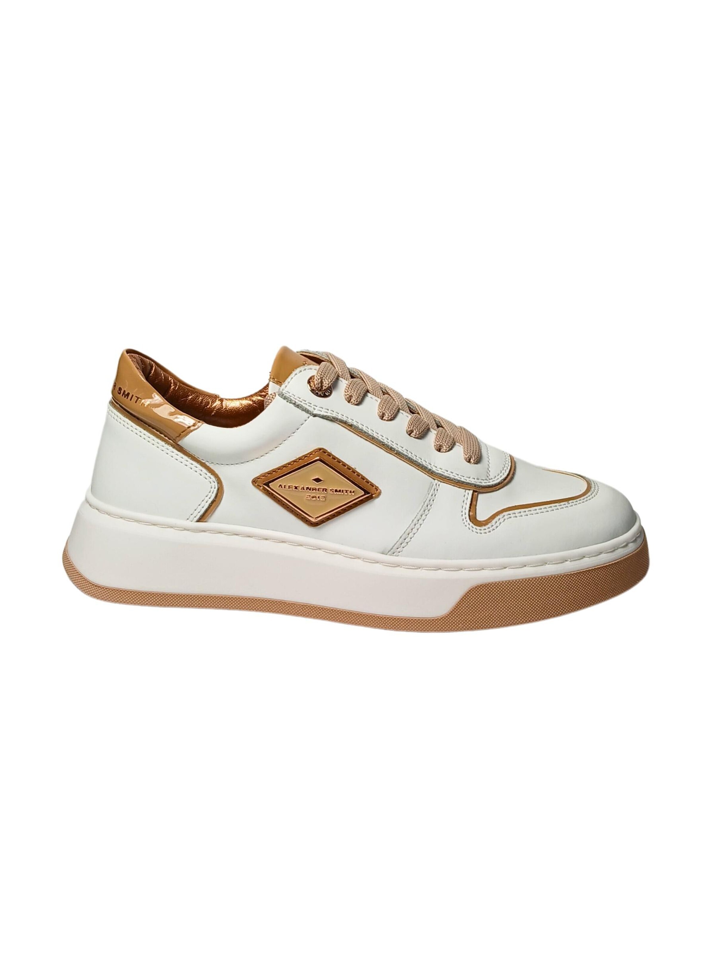 Sneaker bassa di Alexander Smith in bianco: frontale