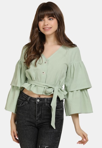 MYMO Blouse in Groen: voorkant