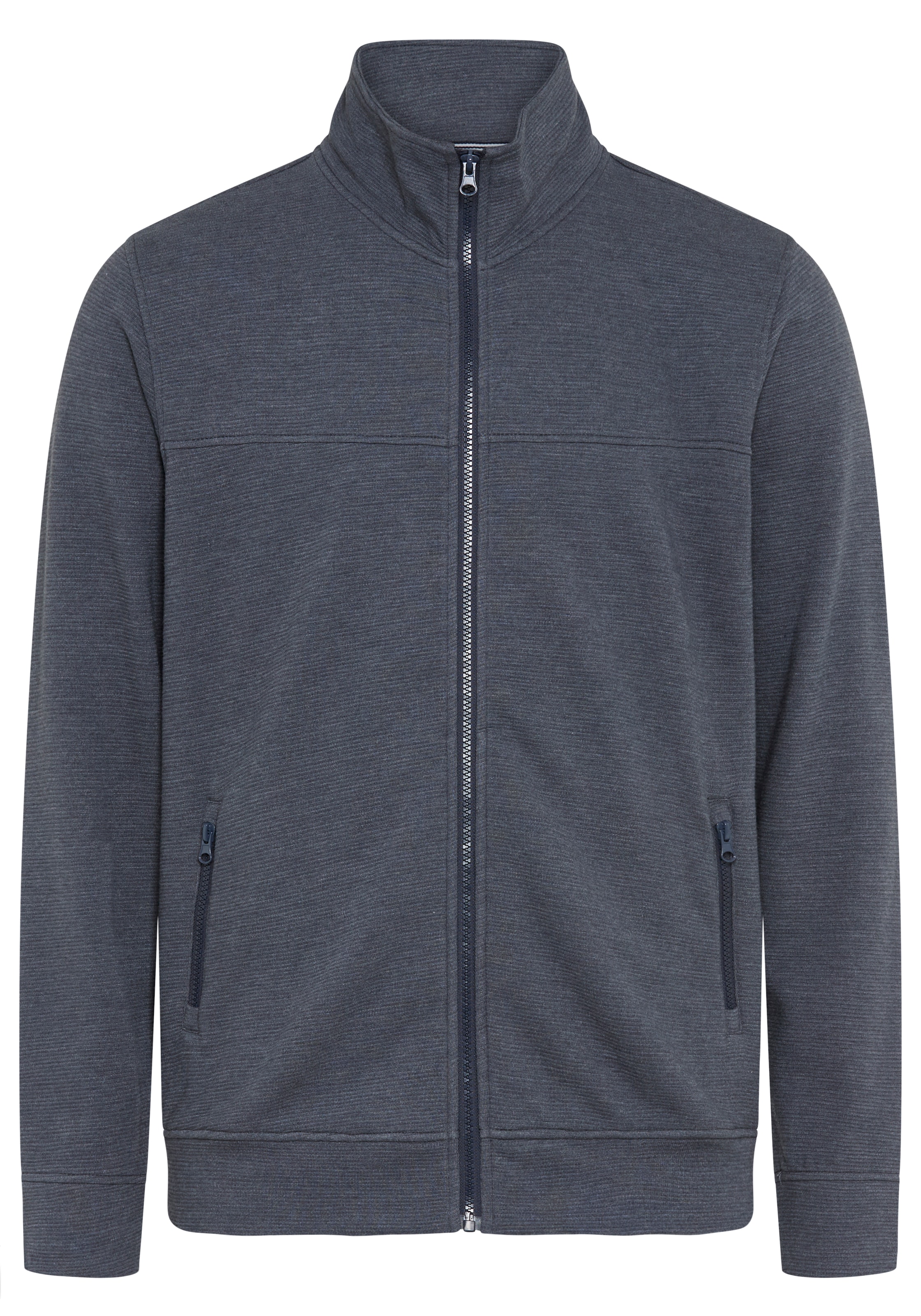 Man's World Zip-Up Hoodie in Blue: front