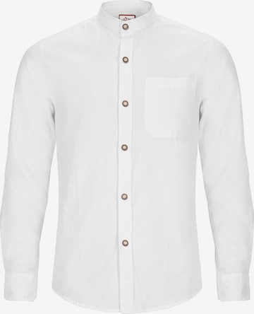 Steigenhöfer Trachtenshirt 'Trachtenhemd Herren - 100% Baumwolle' in Weiß: Vorderseite