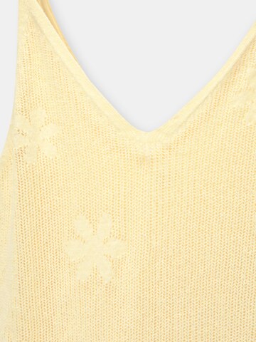 Pull&Bear Pletena obleka | rumena barva