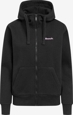 BENCH Athletic Zip-Up Hoodie 'Darcine' in Black: front