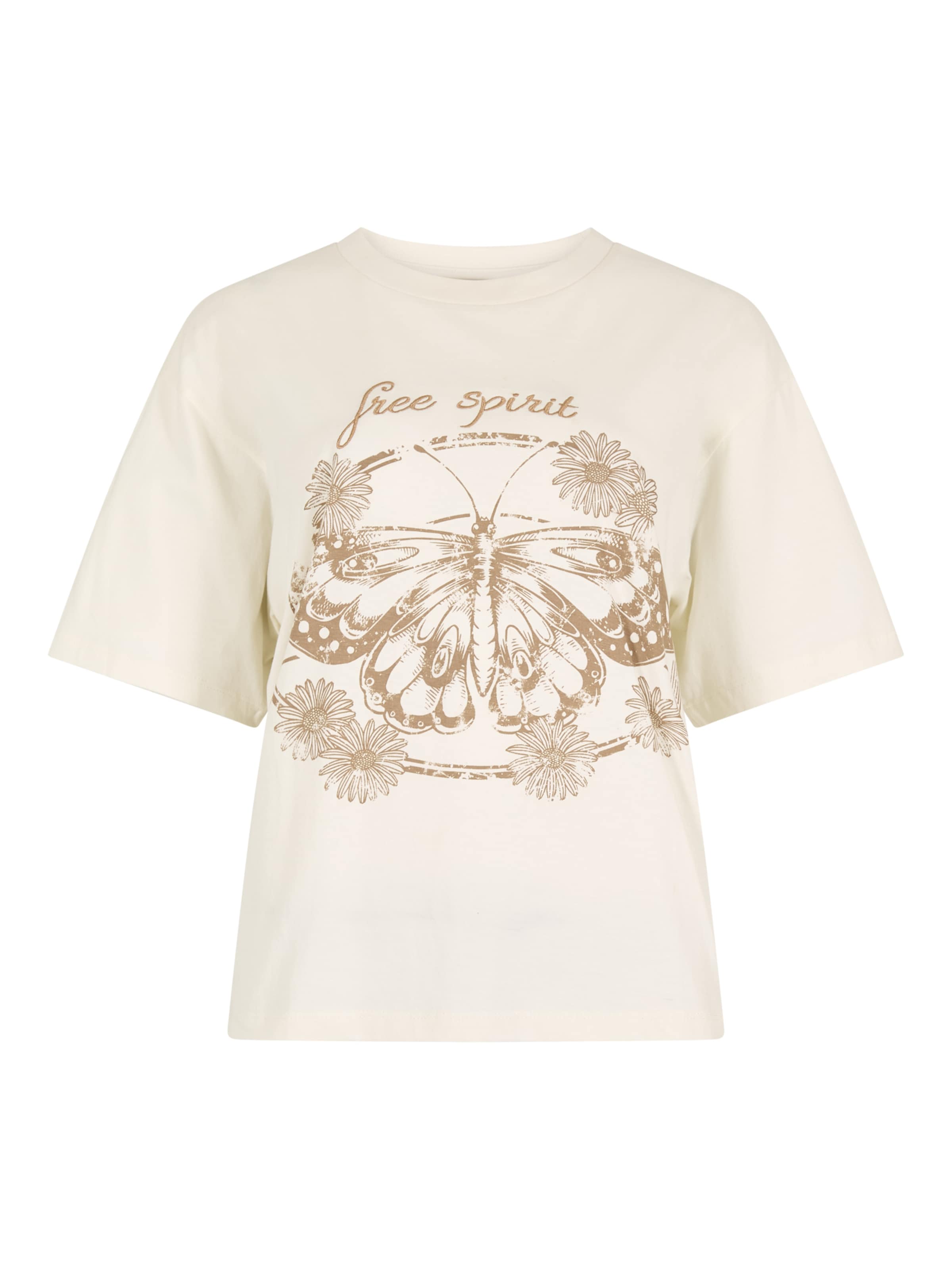 Apricot Free Spirit Embroidered T-Shirt ' ' in Beige: Vorderseite