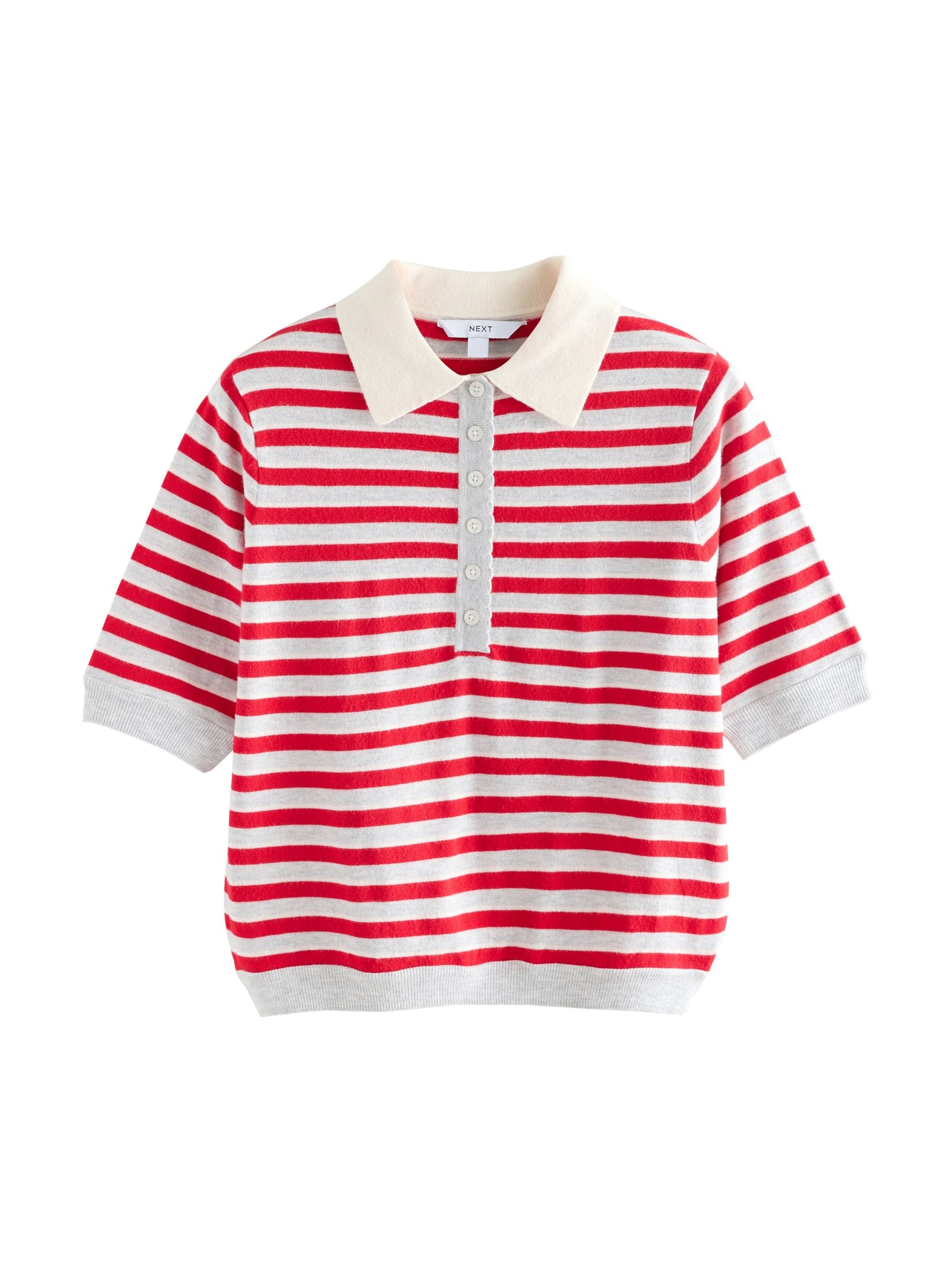Next Sweater in S in Cream / Light grey / Red, Item view