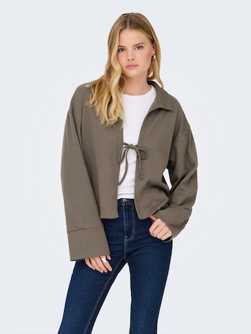 Cardigan 'ONLAGNETE' ONLY en marron : devant