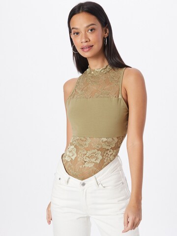 Urban Classics Shirt bodysuit in Green: front