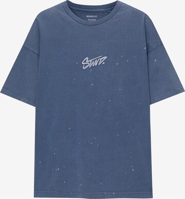 T-Shirt Pull&Bear en bleu : devant