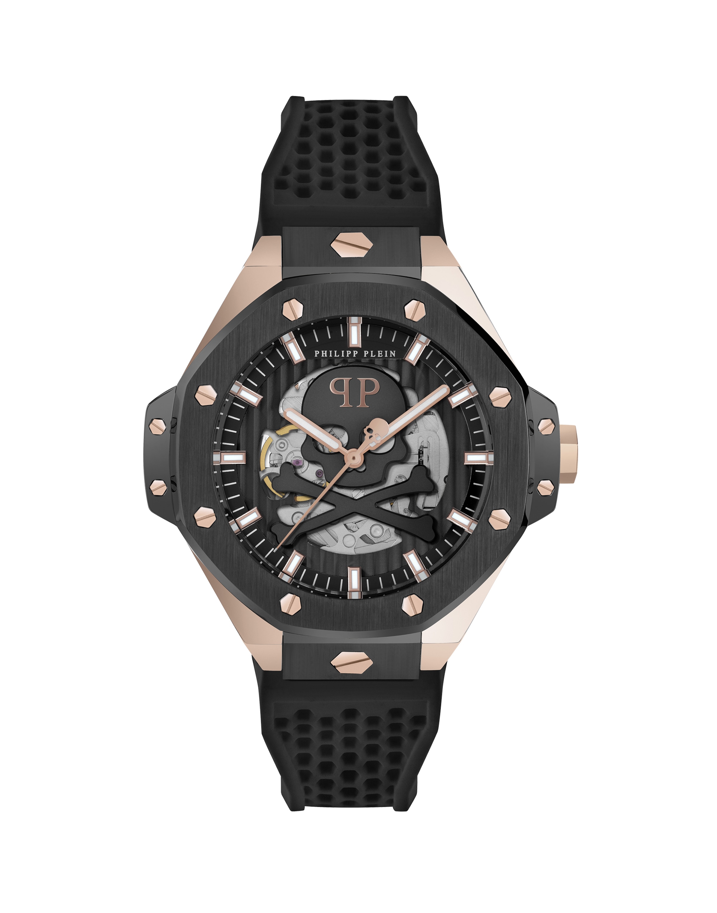 Montre à affichage analogique 'Skeleton Royal' Philipp Plein en noir : devant