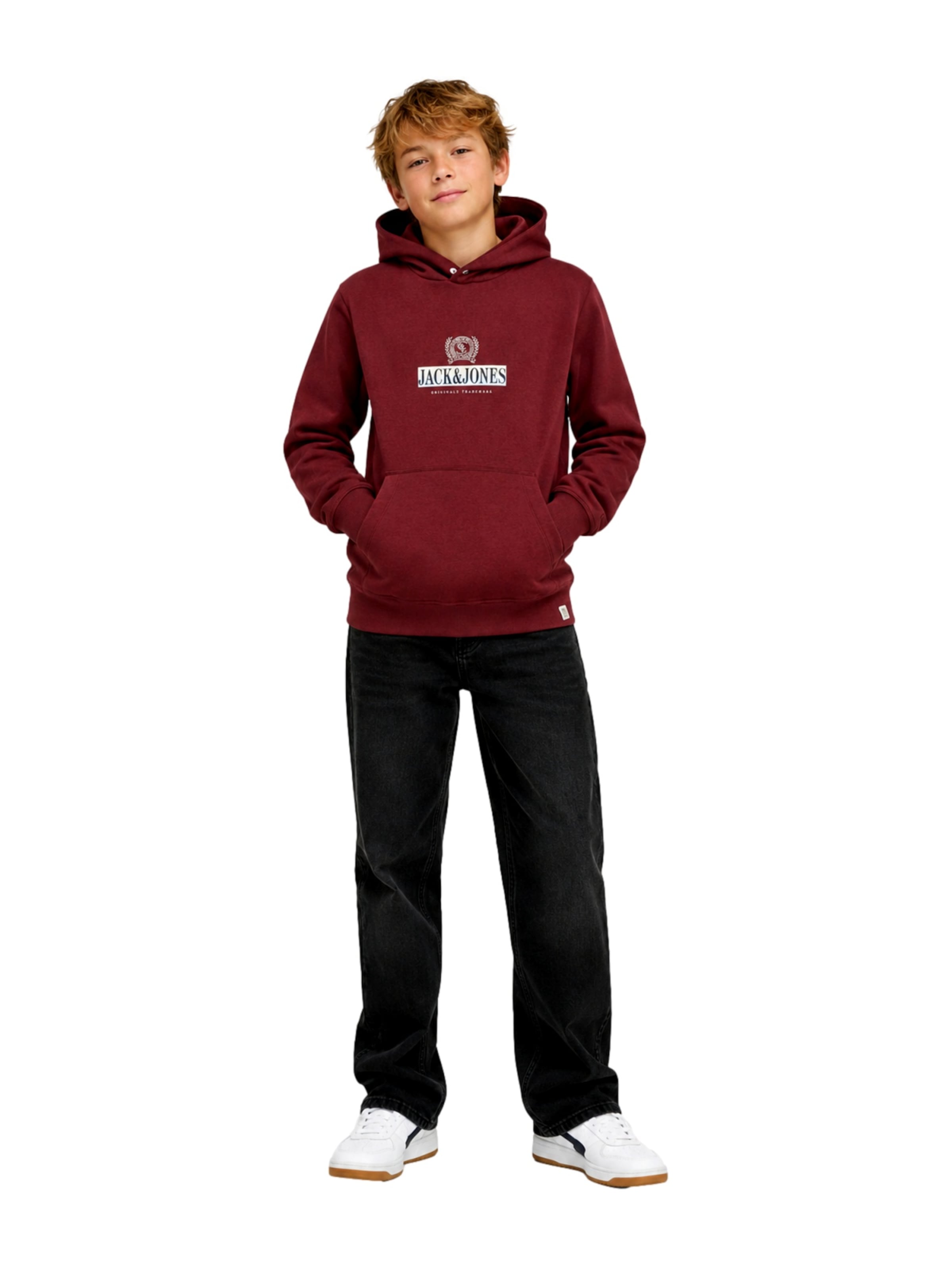 Jack & Jones Junior - Sudadera 'JORFREDERIKSBERG' en rojo: frente