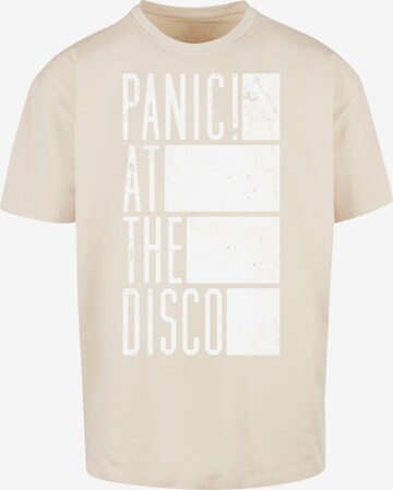 T-Shirt 'Panic At The Disco Block Text' F4NT4STIC en beige : devant