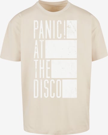 F4NT4STIC Shirt 'Panic At The Disco Block Text' in Beige: voorkant