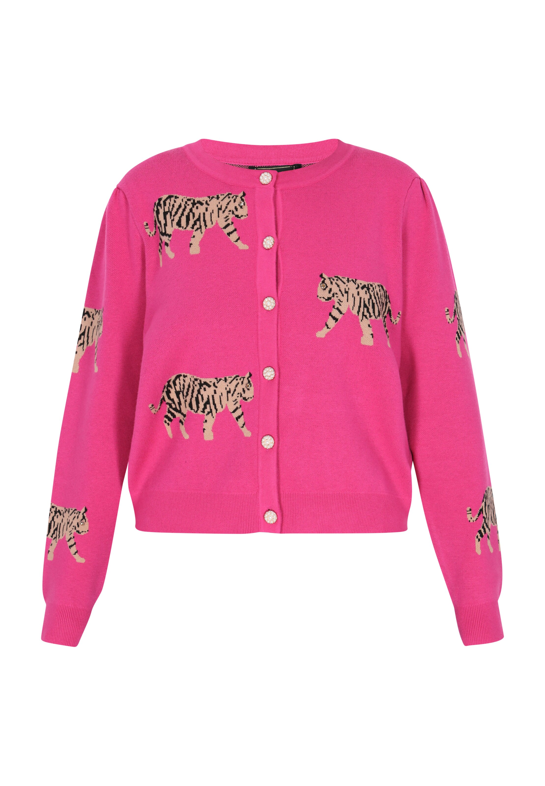 faina Gebreid vest in Roze: voorkant