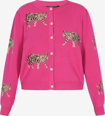 faina Gebreid vest in Roze: voorkant