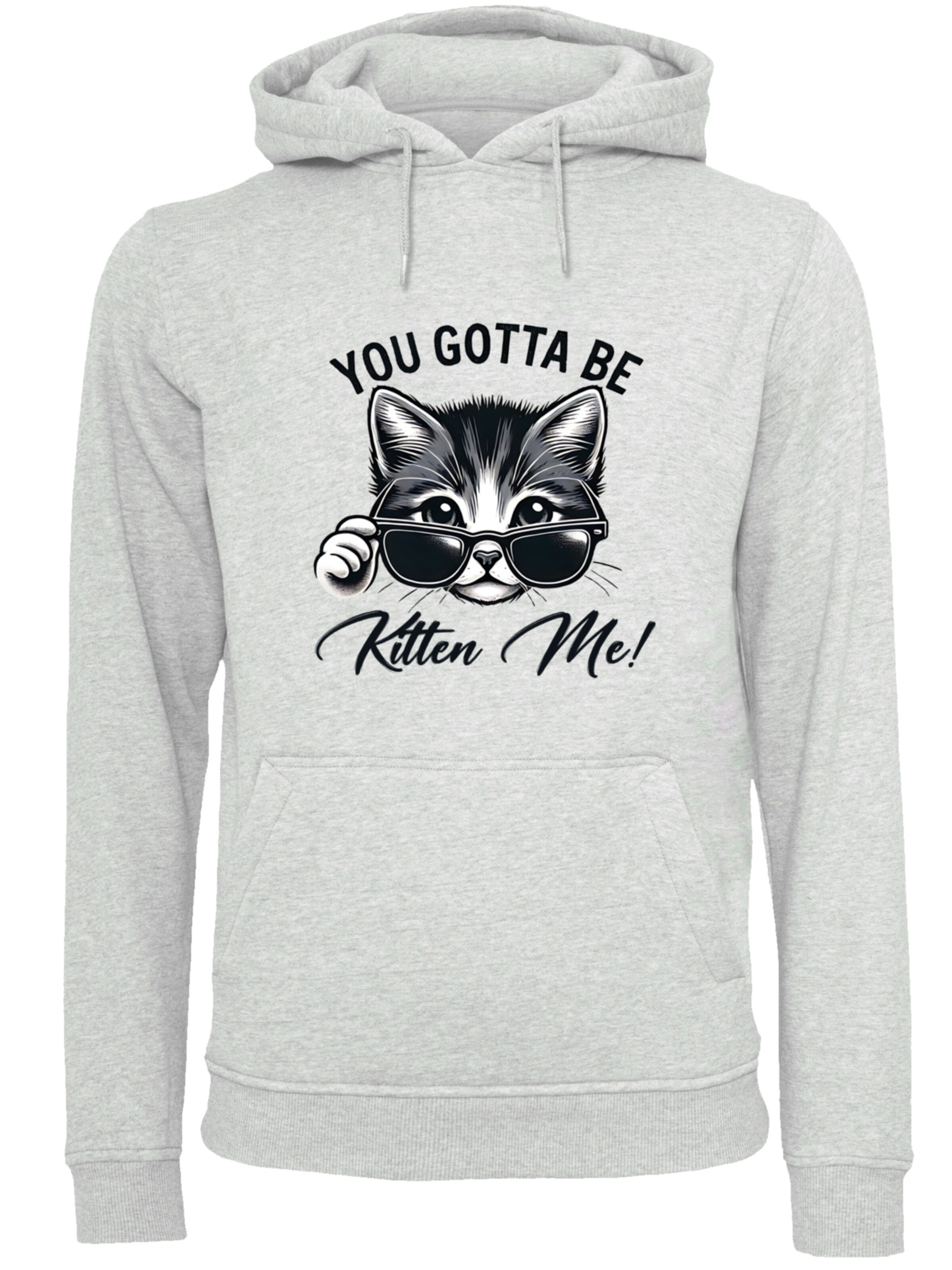 Sweat-shirt 'Kätzchen You Gotta Be Kitten Me!' F4NT4STIC en gris : devant
