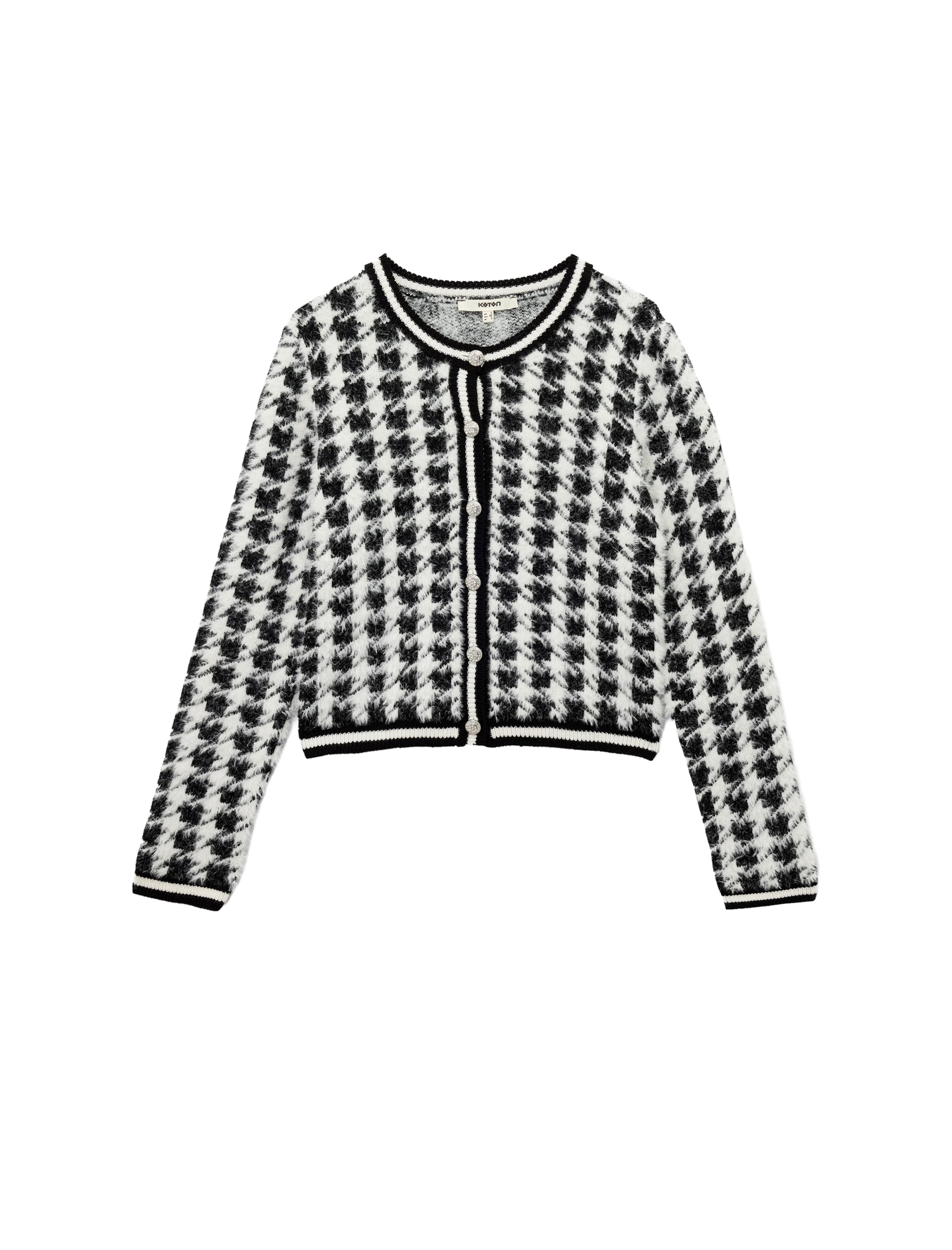 Koton Knit Cardigan in Black: front