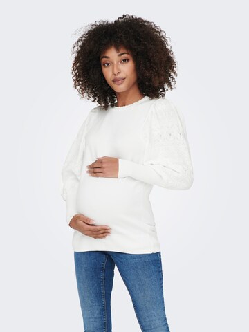 Only Maternity Sweater in White: front