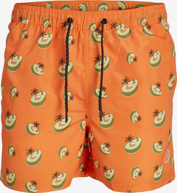 JACK & JONES Board Shorts 'Fiji' in Orange: front