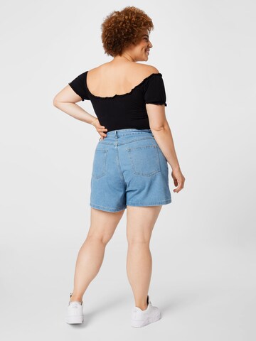Missguided Plus Regular Pleated Jeans in Blue
