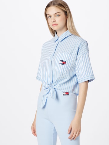 Tommy Jeans Blouse in Blauw: voorkant