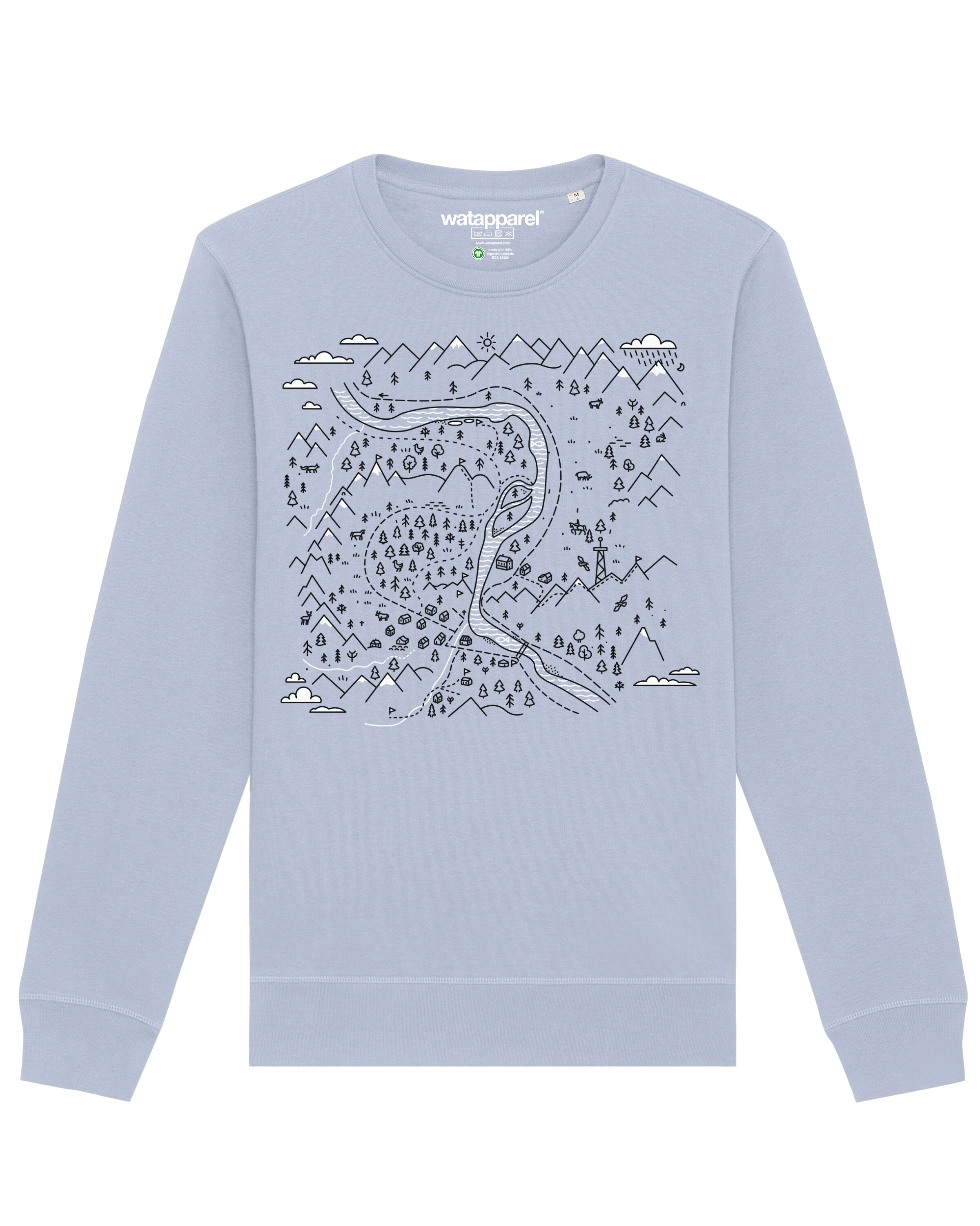 Sweat-shirt ' Landschaft ' Watapparel en bleu : devant
