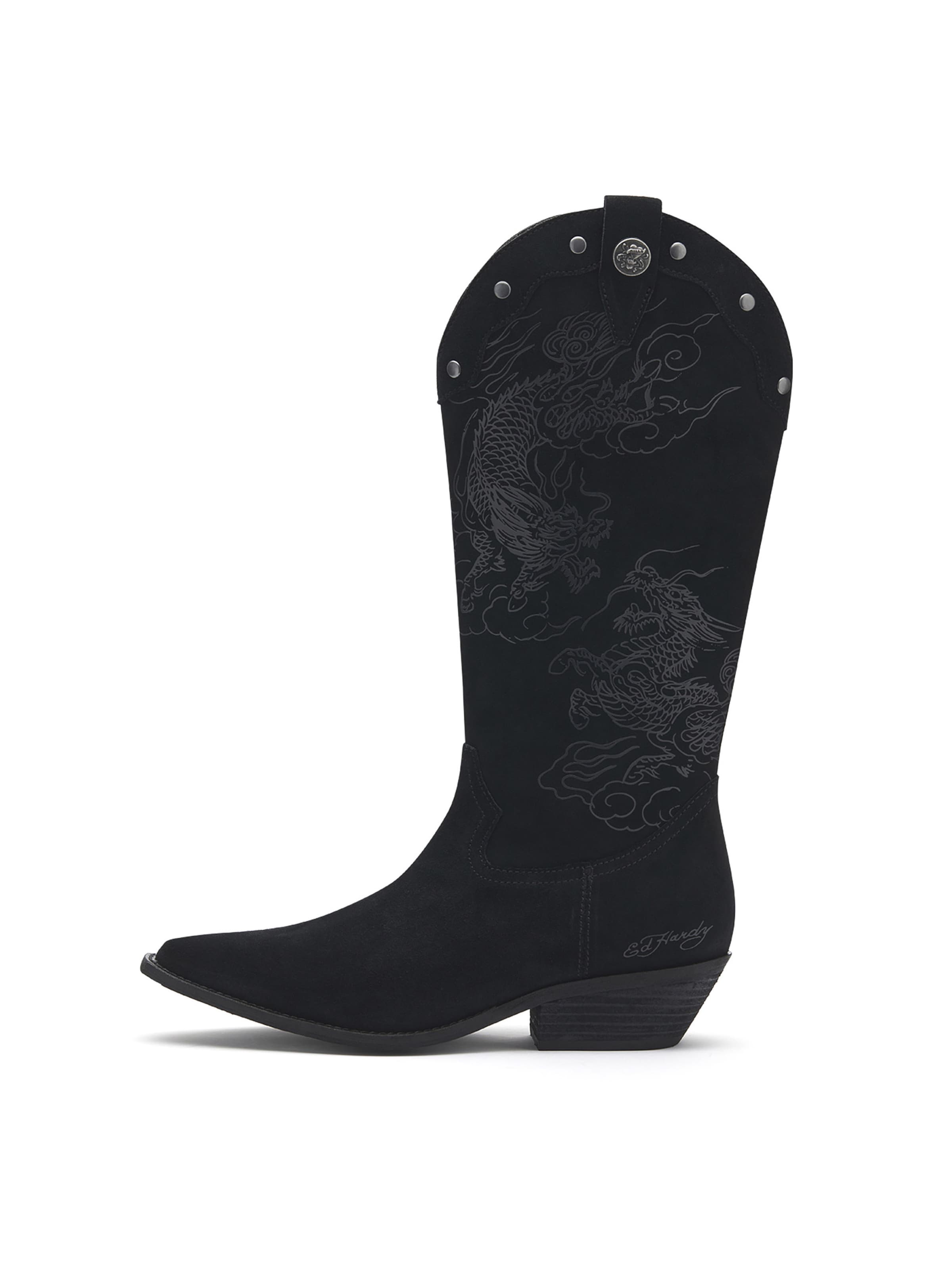 Ed Hardy Cowboy csizmák - fekete: elől