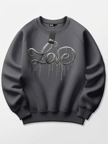 RMK Sweatshirt 'Love' in Grey: front