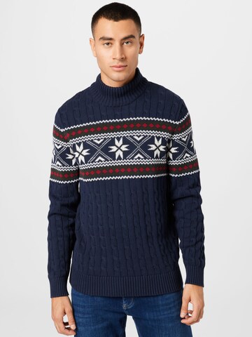 SELECTED HOMME Trui 'Flake' in Blauw: voorkant