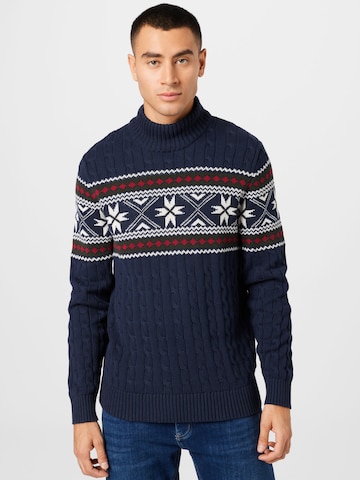 Pull-over 'Flake' SELECTED HOMME en bleu : devant