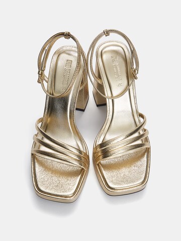 Pull&Bear Strap Sandals in Gold