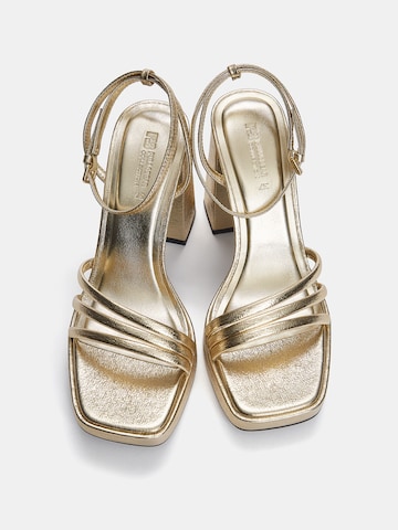 Pull&Bear Strap sandal in Gold