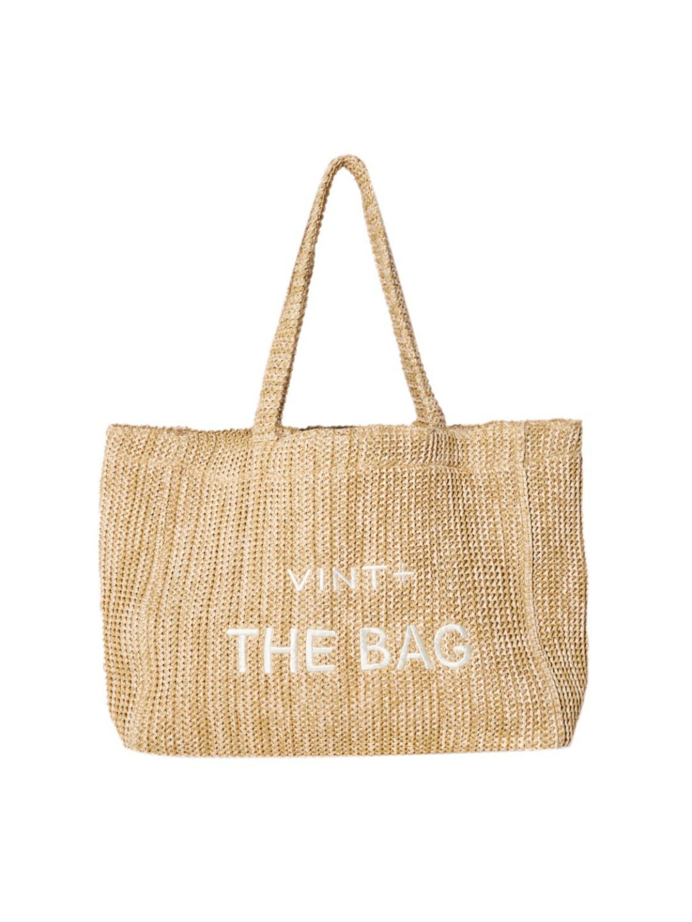 Sac de plage 'Straw Bag XL' VINT+ en beige : devant