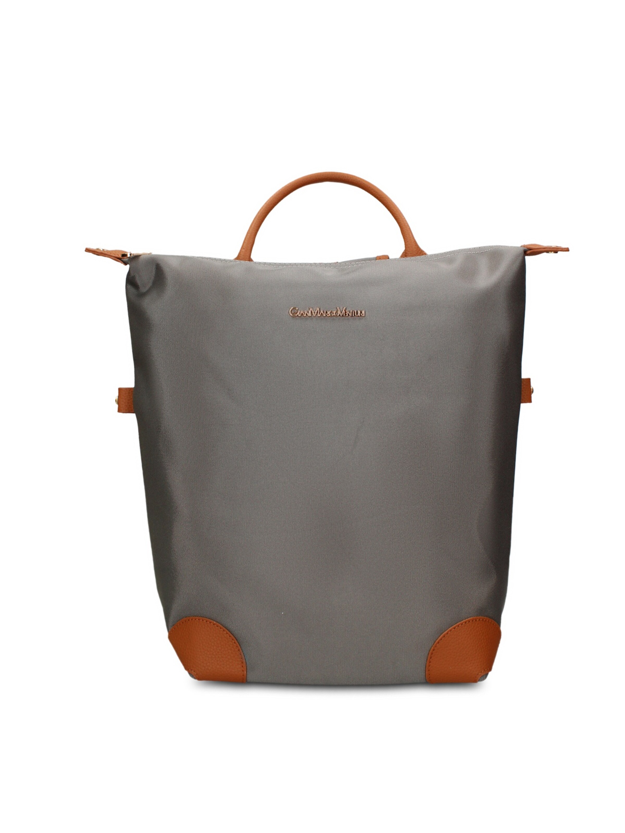 Zaino 'Zaino Novara Elite Gianmarco Venturi - Pelle Vegana 100% PU' di GianMarco Venturi in grigio: frontale