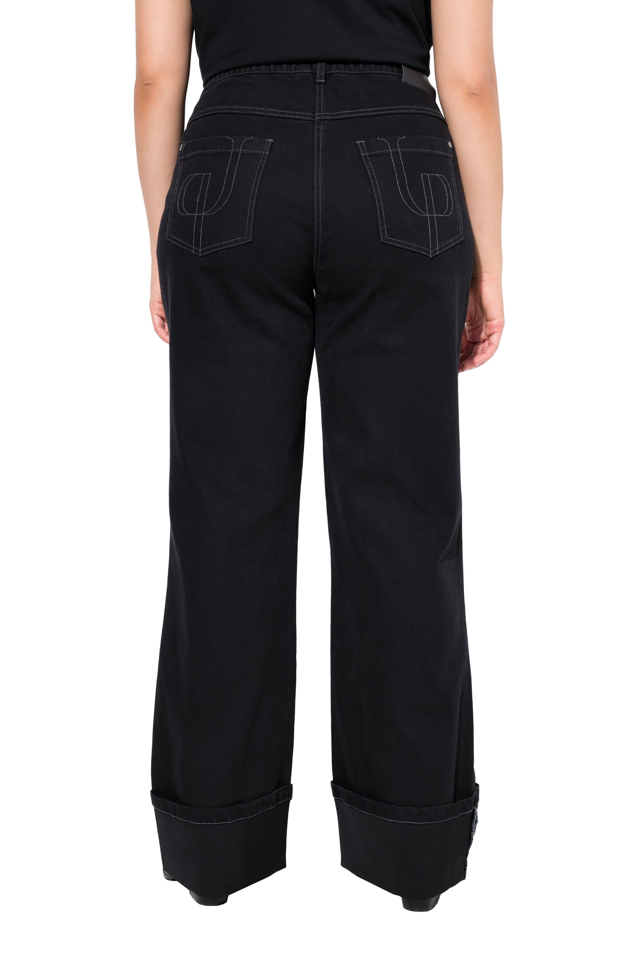 Ulla Popken Wide leg Jeans in Zwart