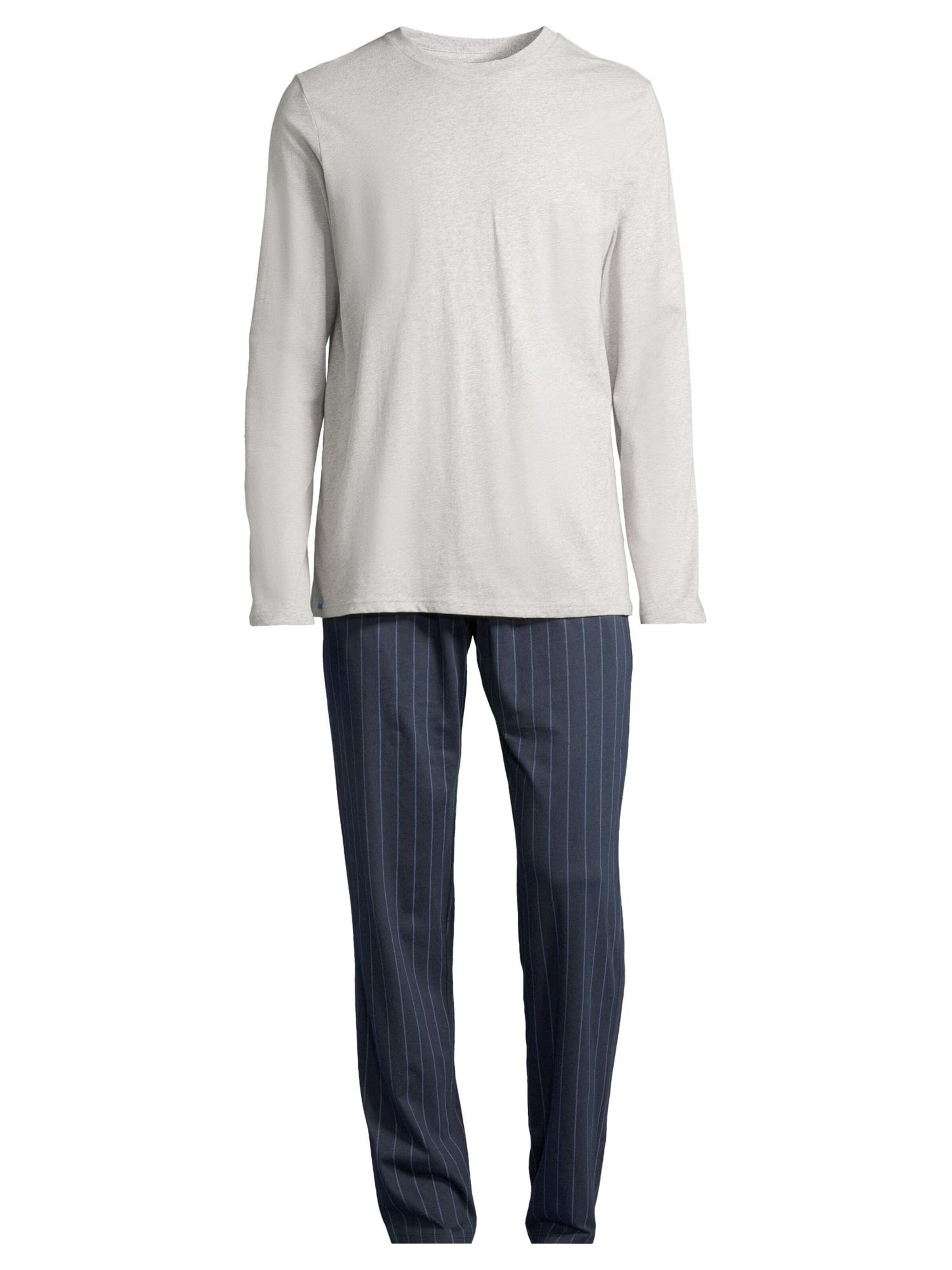 SCHIESSER Pyjama lang 'Night & Home' in Blauw: voorkant