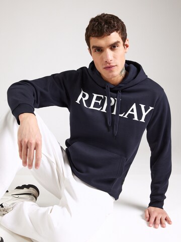 Felpa di REPLAY in blu: frontale