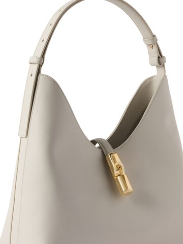 FURLATorba za na rame 'Furla Sac Bandoulière M Goccia Cuir Gris/Blanc' - bijela boja