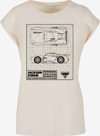 ABSOLUTE CULT T-Shirt 'Cars - Jackson Storm' in Beige: predná strana