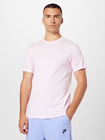 Nike Sportswear Средняя посадка Футболка 'Club' в Ярко-розовый: спереди