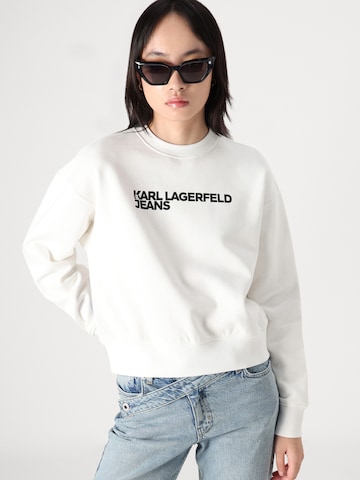 KARL LAGERFELD JEANS Μπλούζα φούτερ 'ESSENTIAL' σε λευκό
