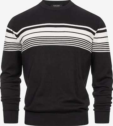 INDICODE JEANS Sweater 'League' in Black: front