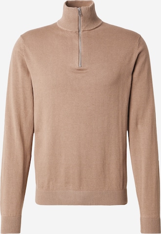 Pull-over 'SLHBERG' SELECTED en beige : devant